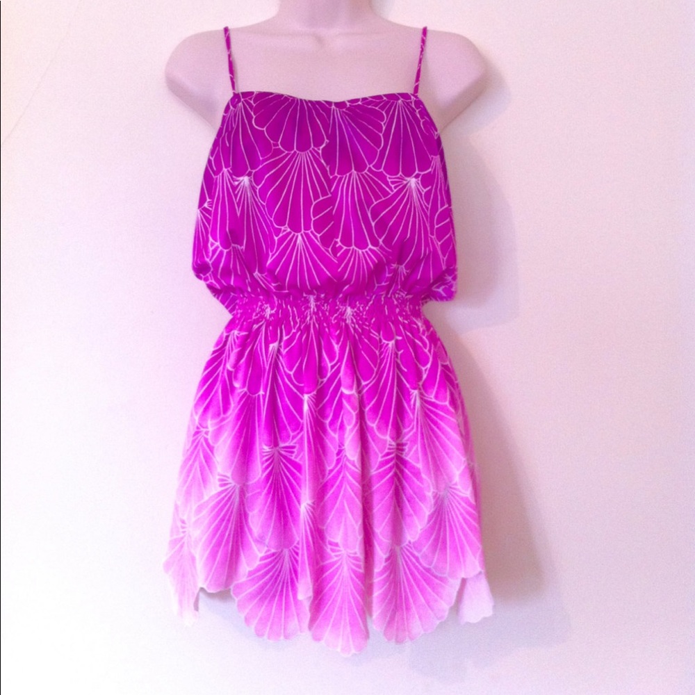 Vintage fuchsia De Weese Design swimsuit dress
